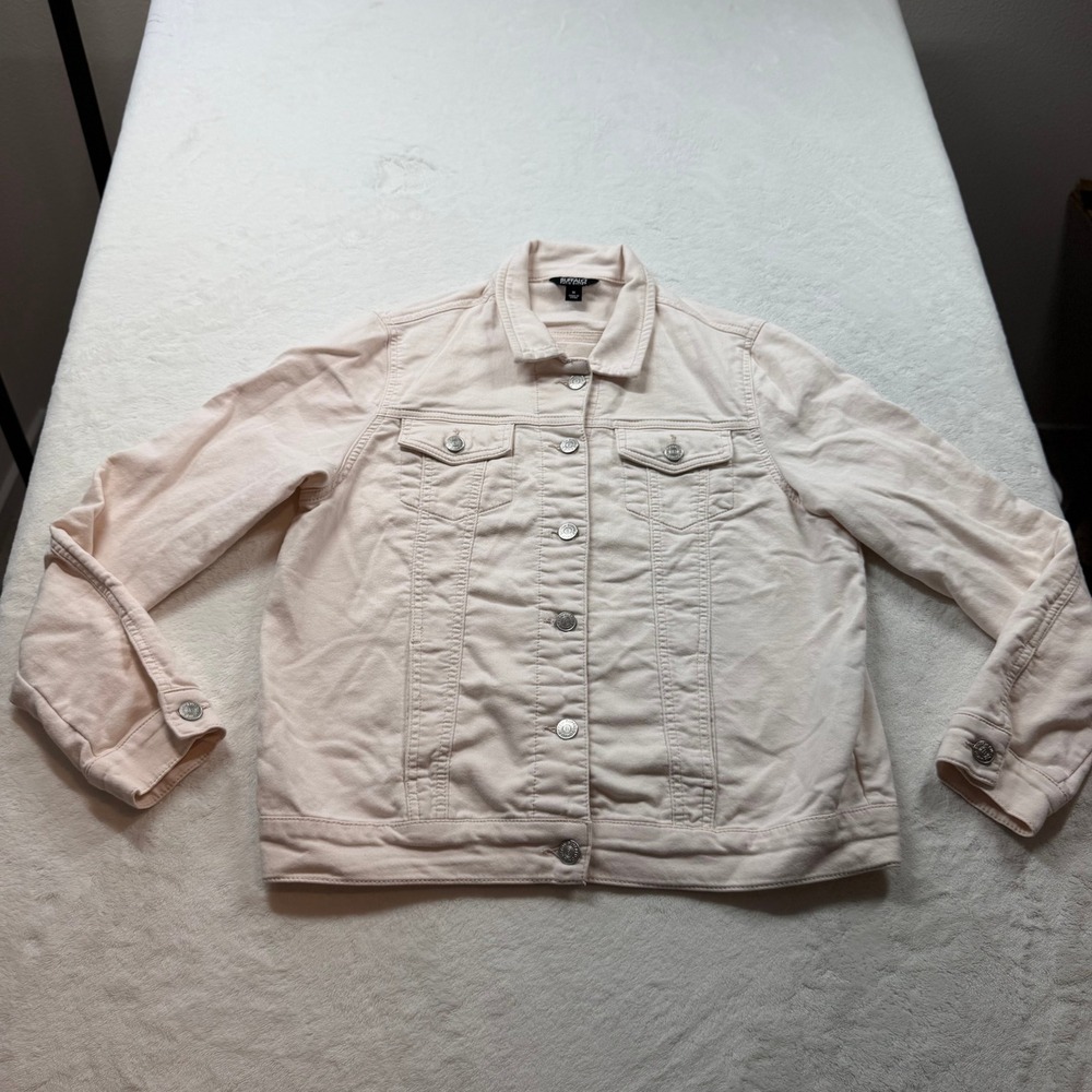 Buffalo David Bitton Denim Jacket Women Medium Pink Good Stretch Cotton Blend